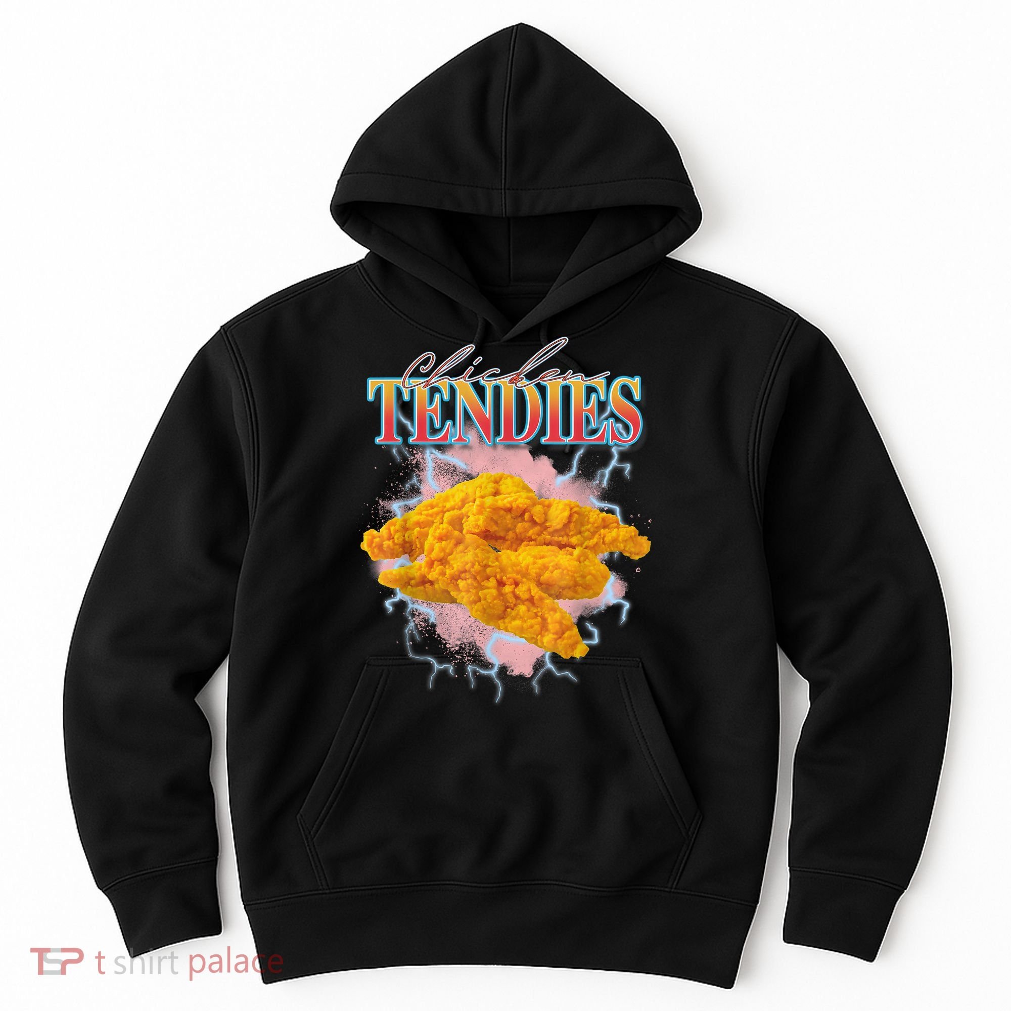Chicken Tendies 90s Bootleg Style Foodie Funny Meme Hoodie