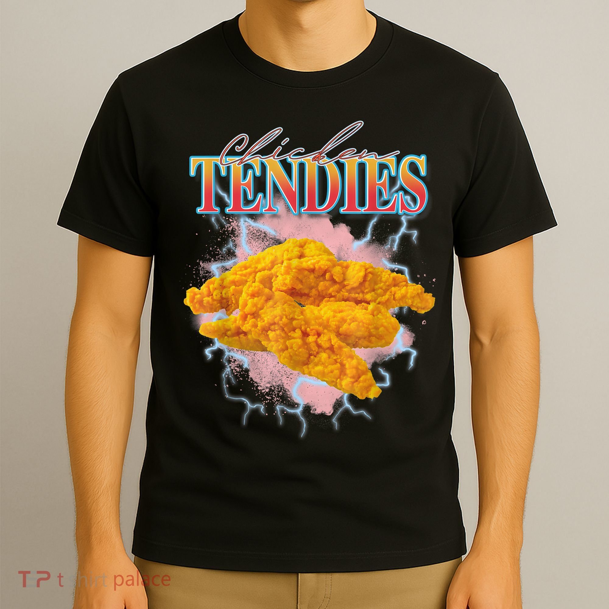 Chicken Tendies 90s Bootleg Style Foodie Funny Meme T-Shirt