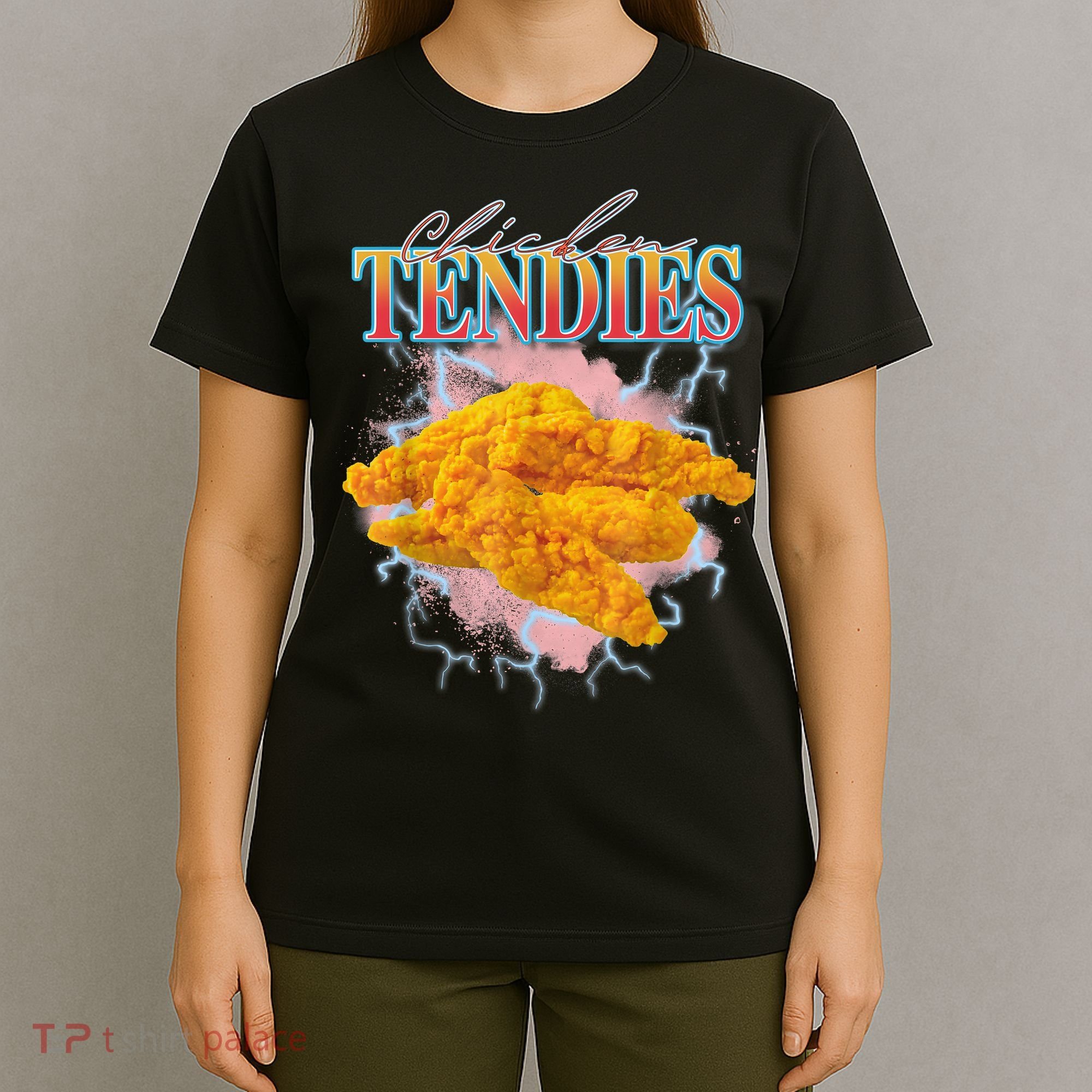 Chicken Tendies 90s Bootleg Style Foodie Funny Meme T-Shirt