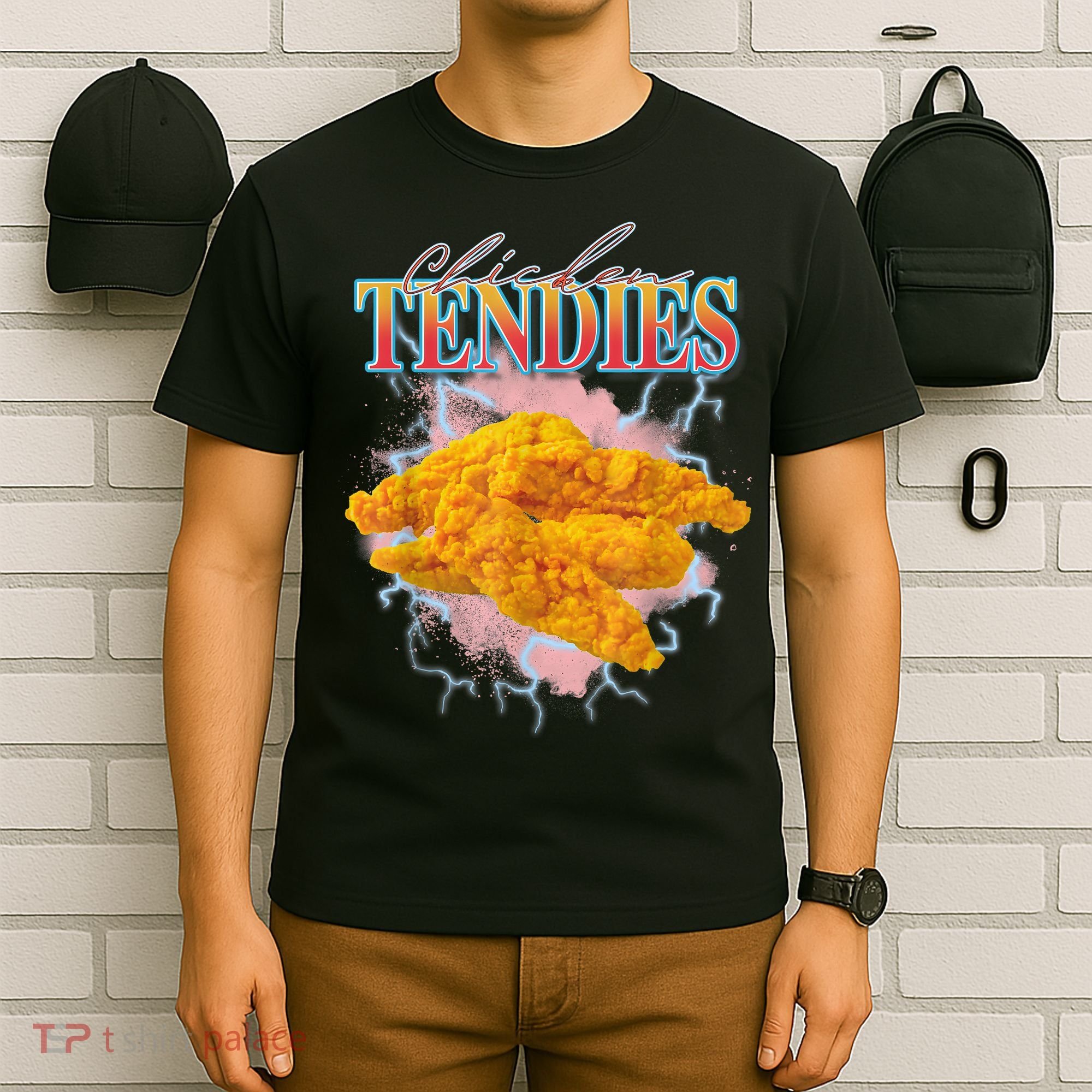 Chicken Tendies 90s Bootleg Style Foodie Funny Meme T-Shirt