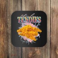 Chicken Tendies 90s Bootleg Style Foodie Funny Meme Coaster thumb 0