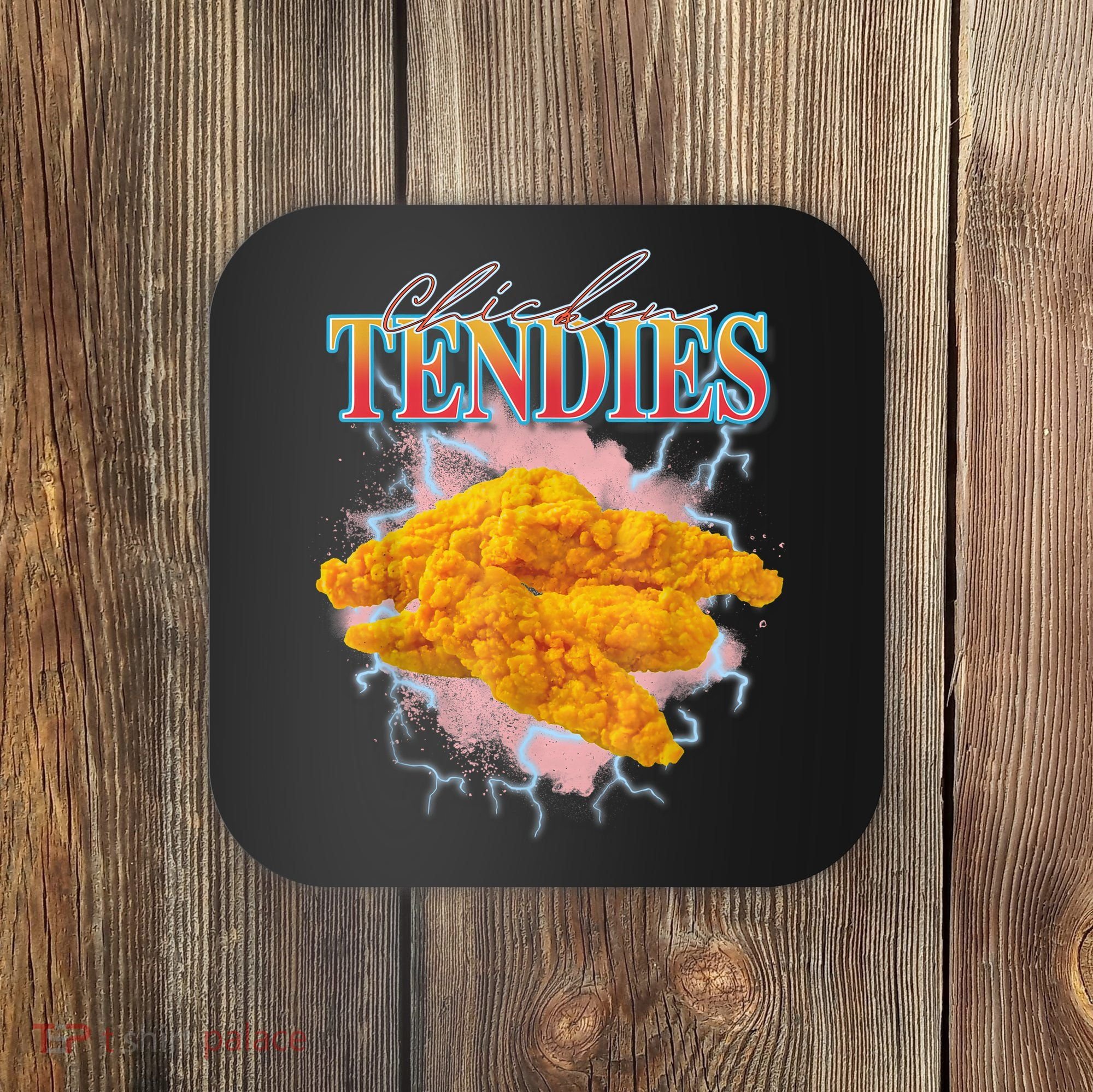 Chicken Tendies 90s Bootleg Style Foodie Funny Meme Coaster