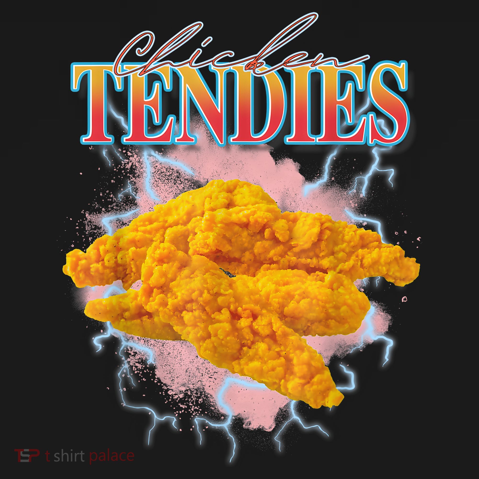 Chicken Tendies 90s Bootleg Style Foodie Funny Meme Women's Hoodie