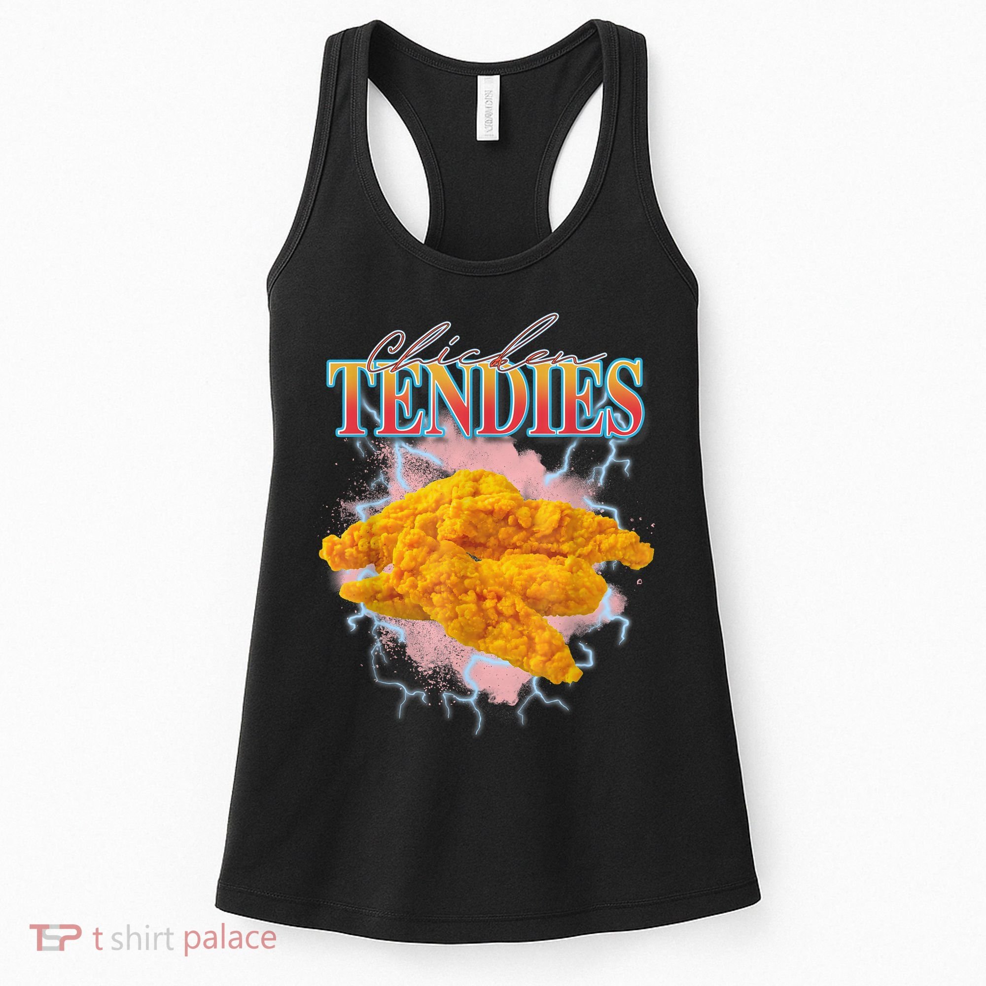 Chicken Tendies 90s Bootleg Style Foodie Funny Meme Women's Tank Top