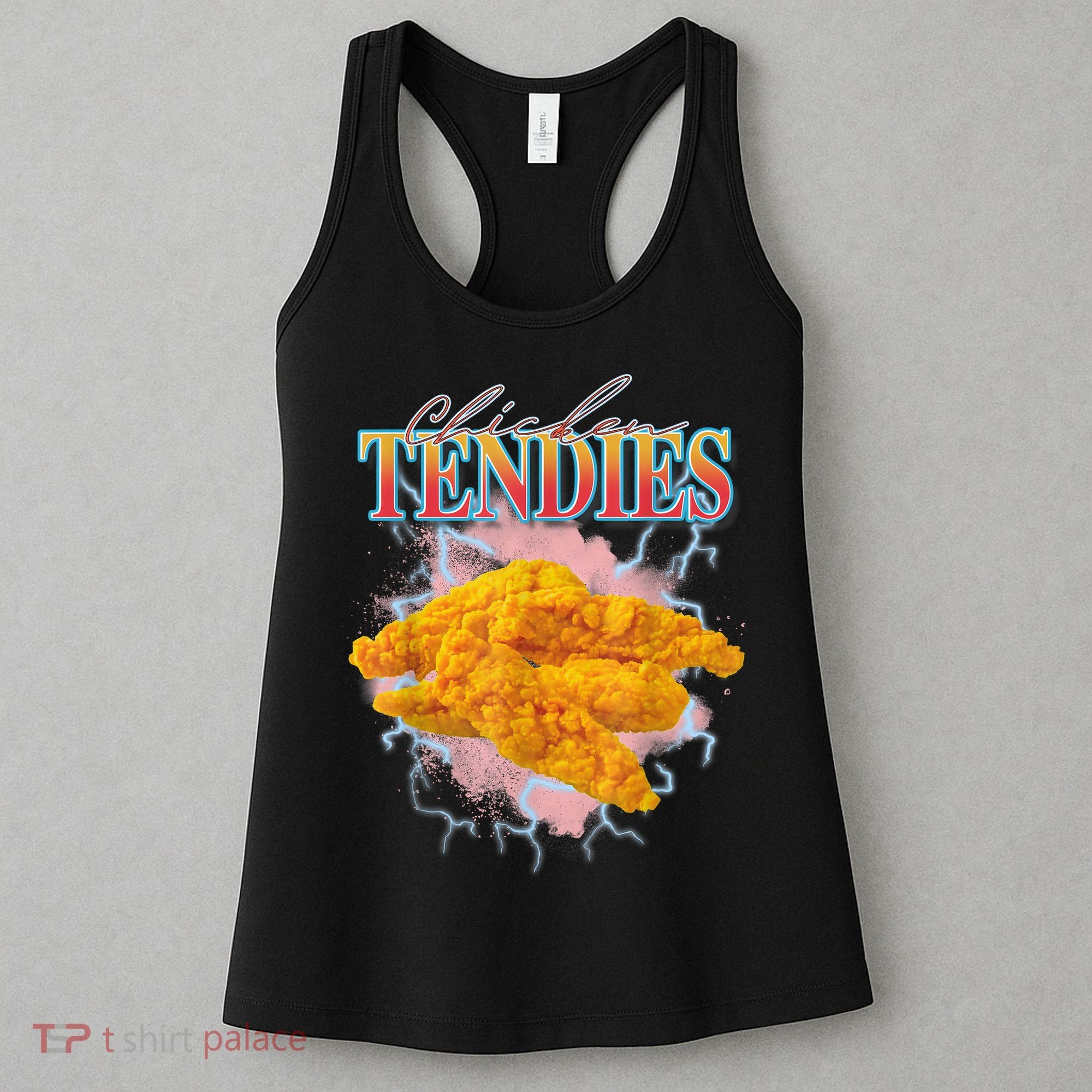 Chicken Tendies 90s Bootleg Style Foodie Funny Meme Women's Tank Top