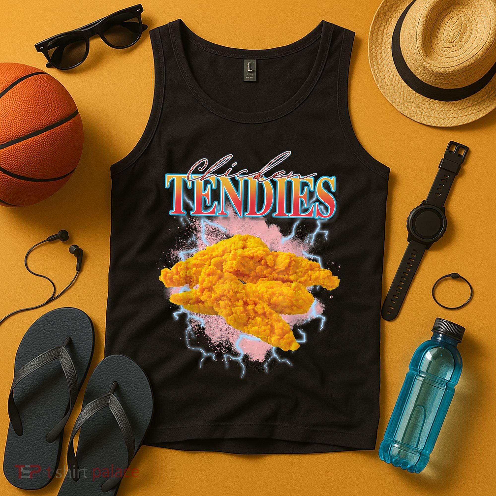 Chicken Tendies 90s Bootleg Style Foodie Funny Meme Tank Top
