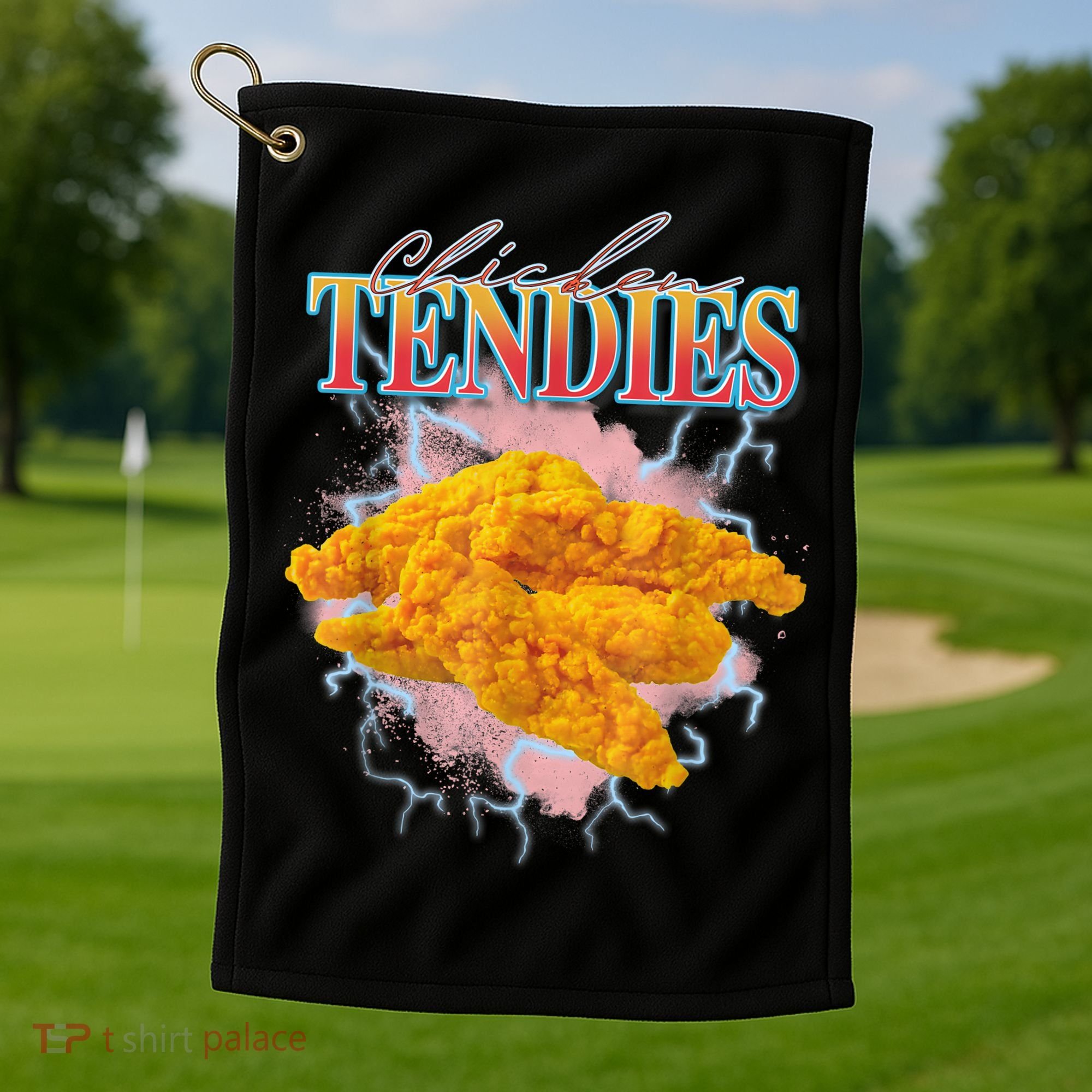 Chicken Tendies 90s Bootleg Style Foodie Funny Meme Golf Towel