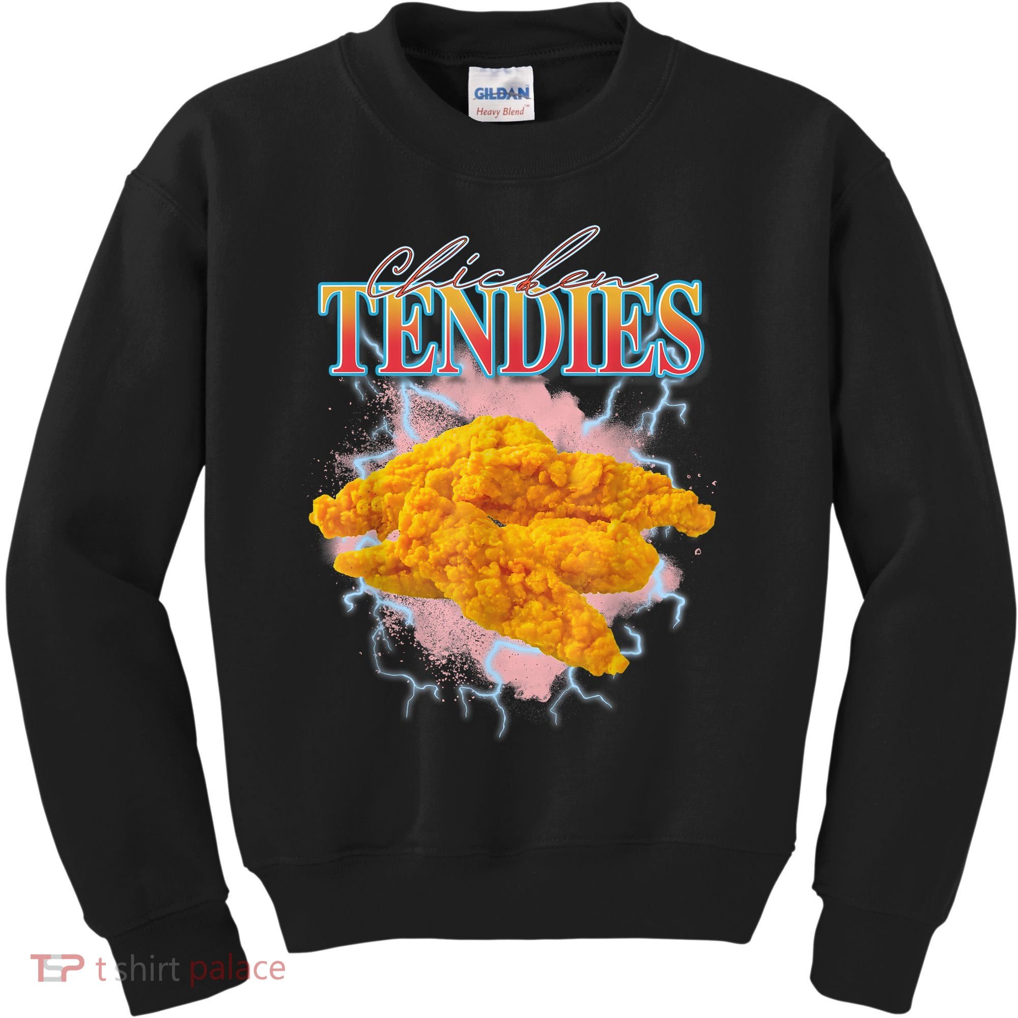 Chicken Tendies 90s Bootleg Style Foodie Funny Meme Kids Sweatshirt