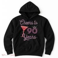Cheers To 90 Years 90th Birthday 90 Years Old Bday Hoodie thumb 0