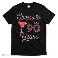 Cheers To 90 Years 90th Birthday 90 Years Old Bday T-Shirt thumb 0