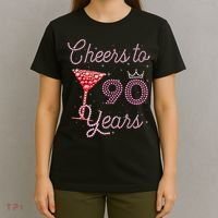 Cheers To 90 Years 90th Birthday 90 Years Old Bday T-Shirt thumb 4