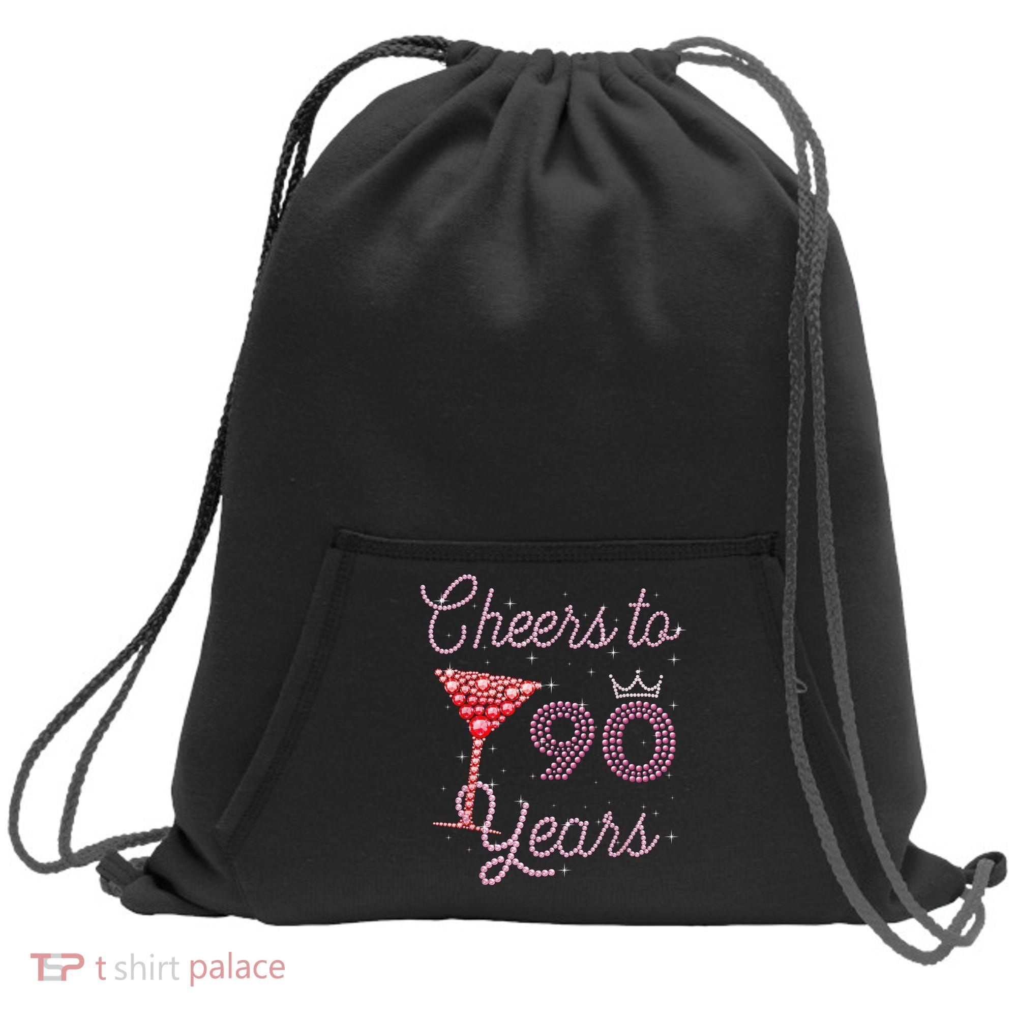 Cheers To 90 Years 90th Birthday 90 Years Old Bday Sweatshirt Cinch Pack Bag