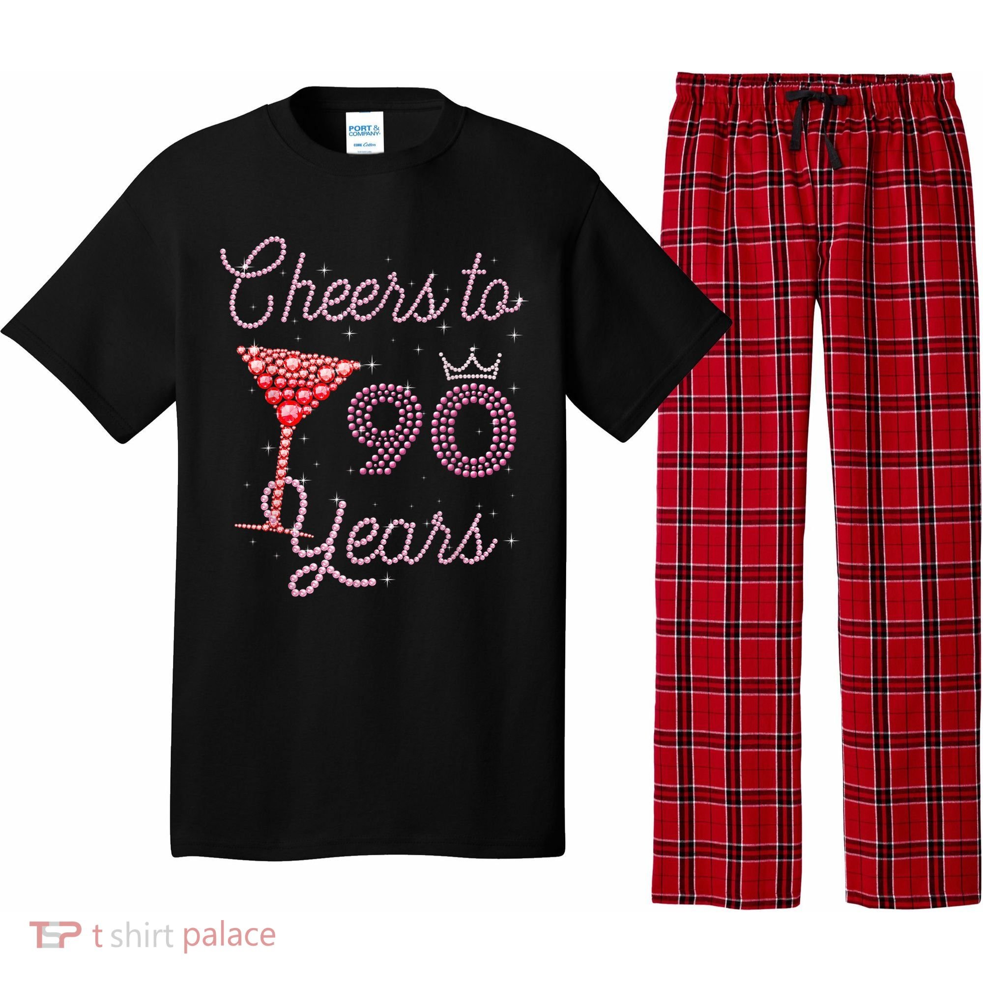 Cheers To 90 Years 90th Birthday 90 Years Old Bday Pajama Set