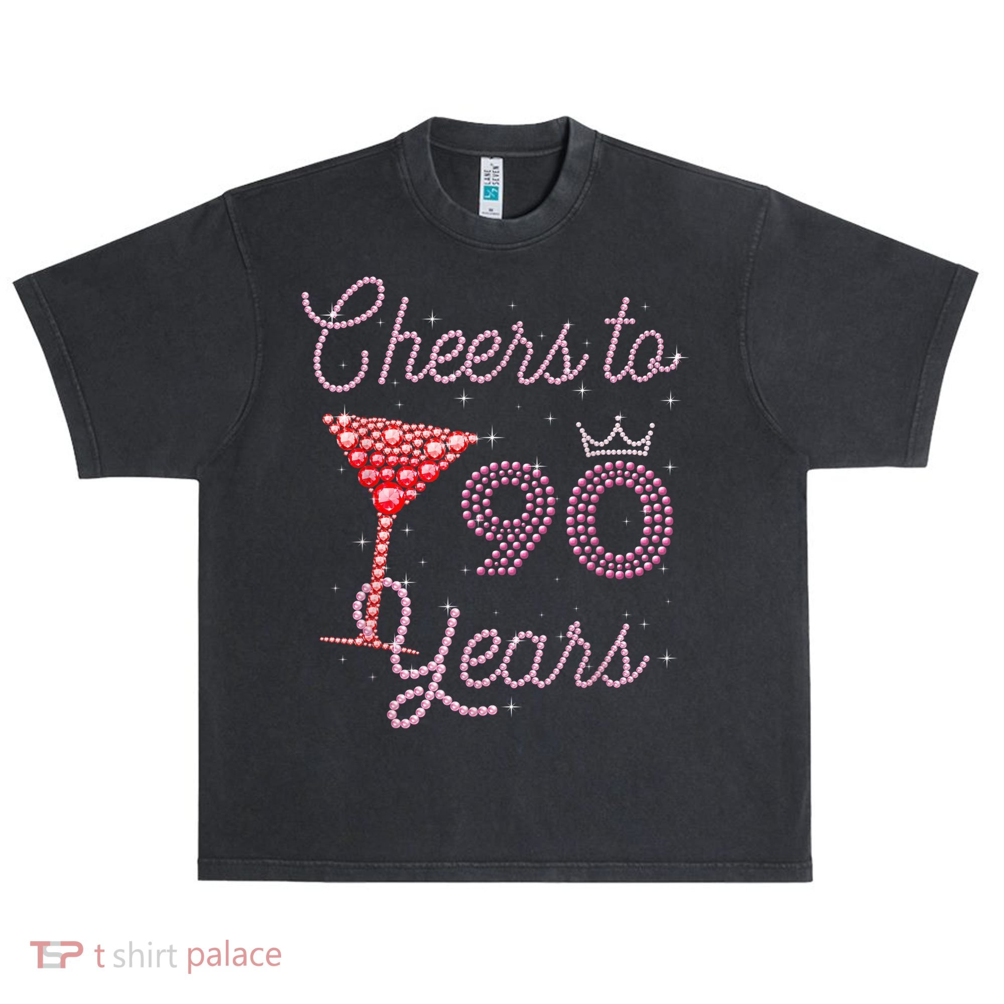 Cheers To 90 Years 90th Birthday 90 Years Old Bday Urban Oversized Heavyweight T-Shirt