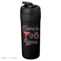 Cheers To 90 Years 90th Birthday 90 Years Old Bday 24oz Duet Stainless Steel Tumbler thumb 3