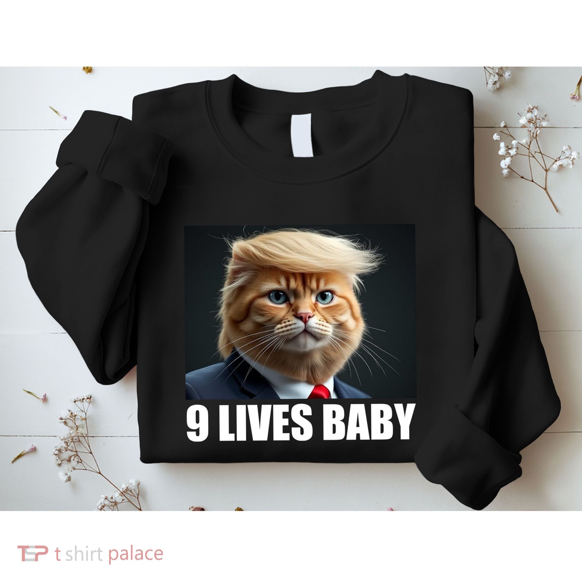 Cat Trump 9 Lives Baby Sweatshirt