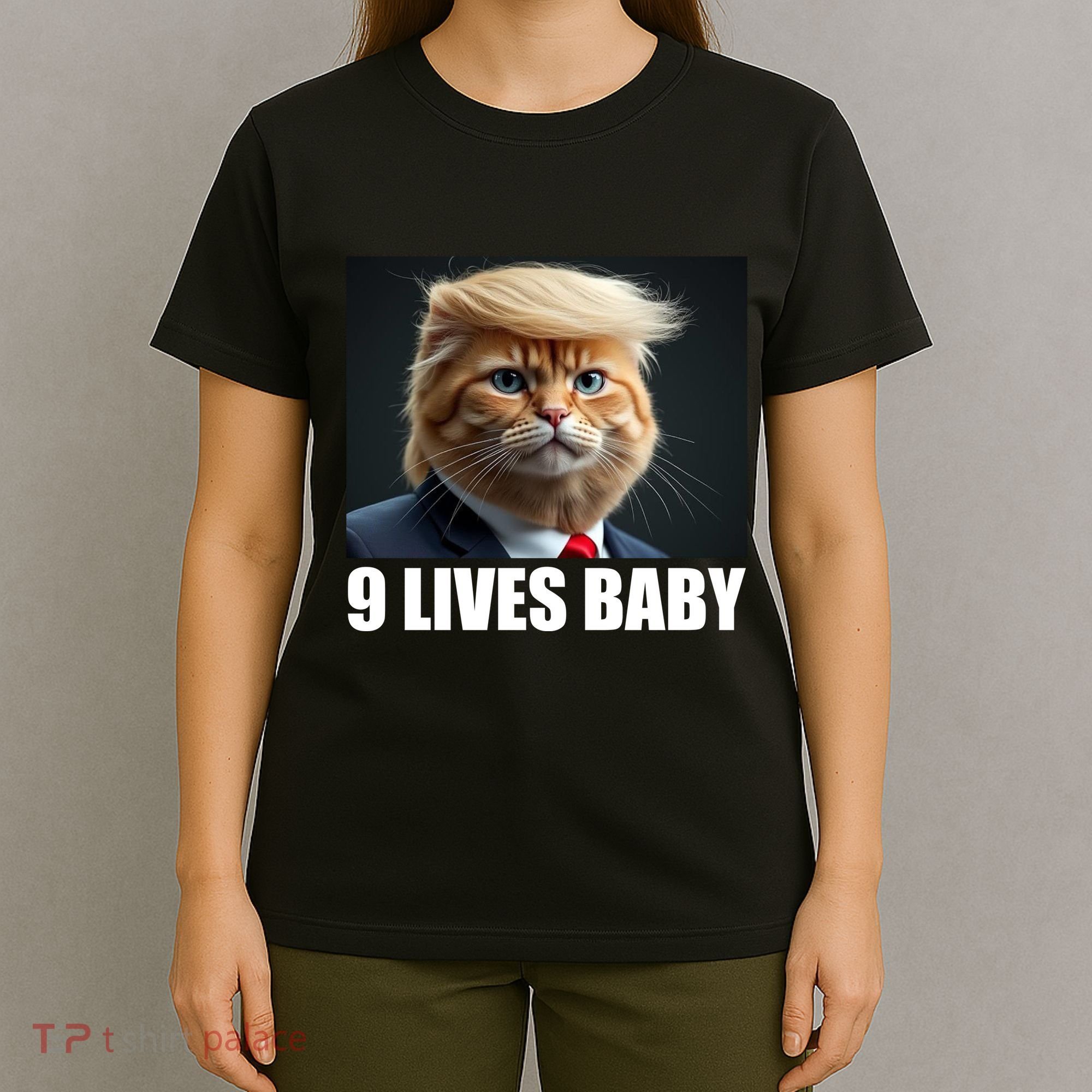Cat Trump 9 Lives Baby T-Shirt
