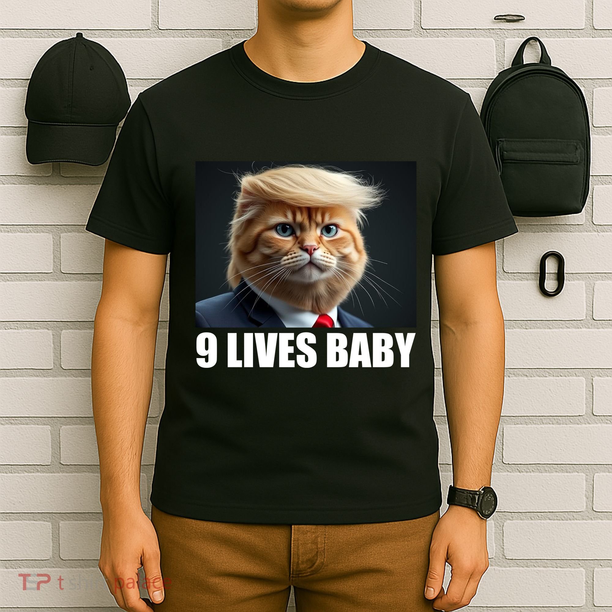 Cat Trump 9 Lives Baby T-Shirt