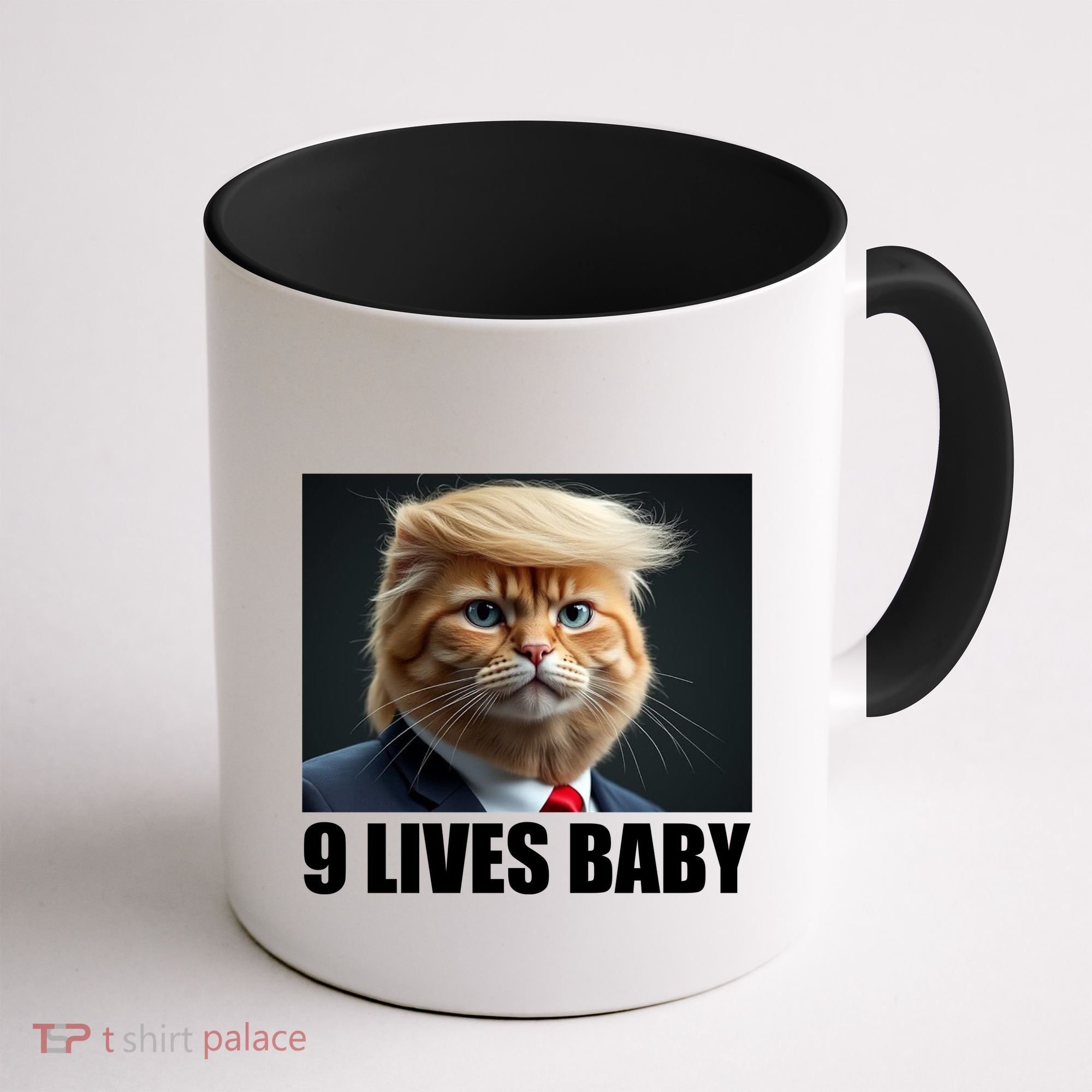 Cat Trump 9 Lives Baby Coffee Mug