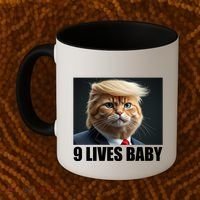 Cat Trump 9 Lives Baby Coffee Mug thumb 2