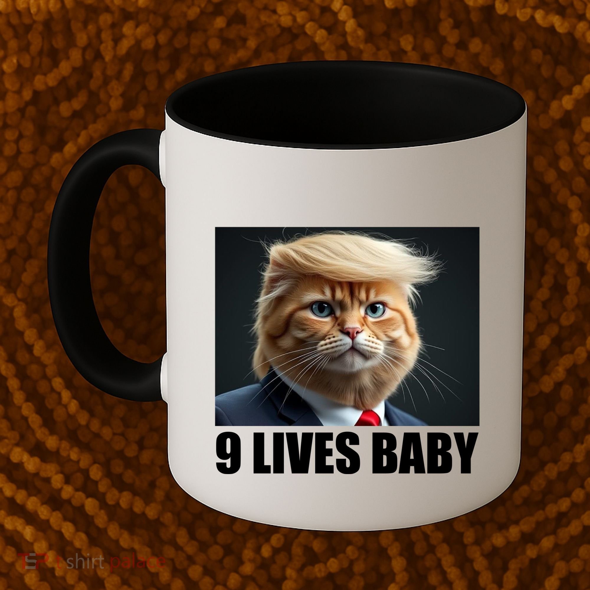 Cat Trump 9 Lives Baby Coffee Mug
