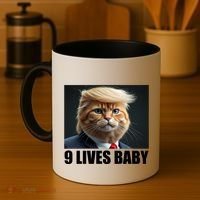 Cat Trump 9 Lives Baby Coffee Mug thumb 4
