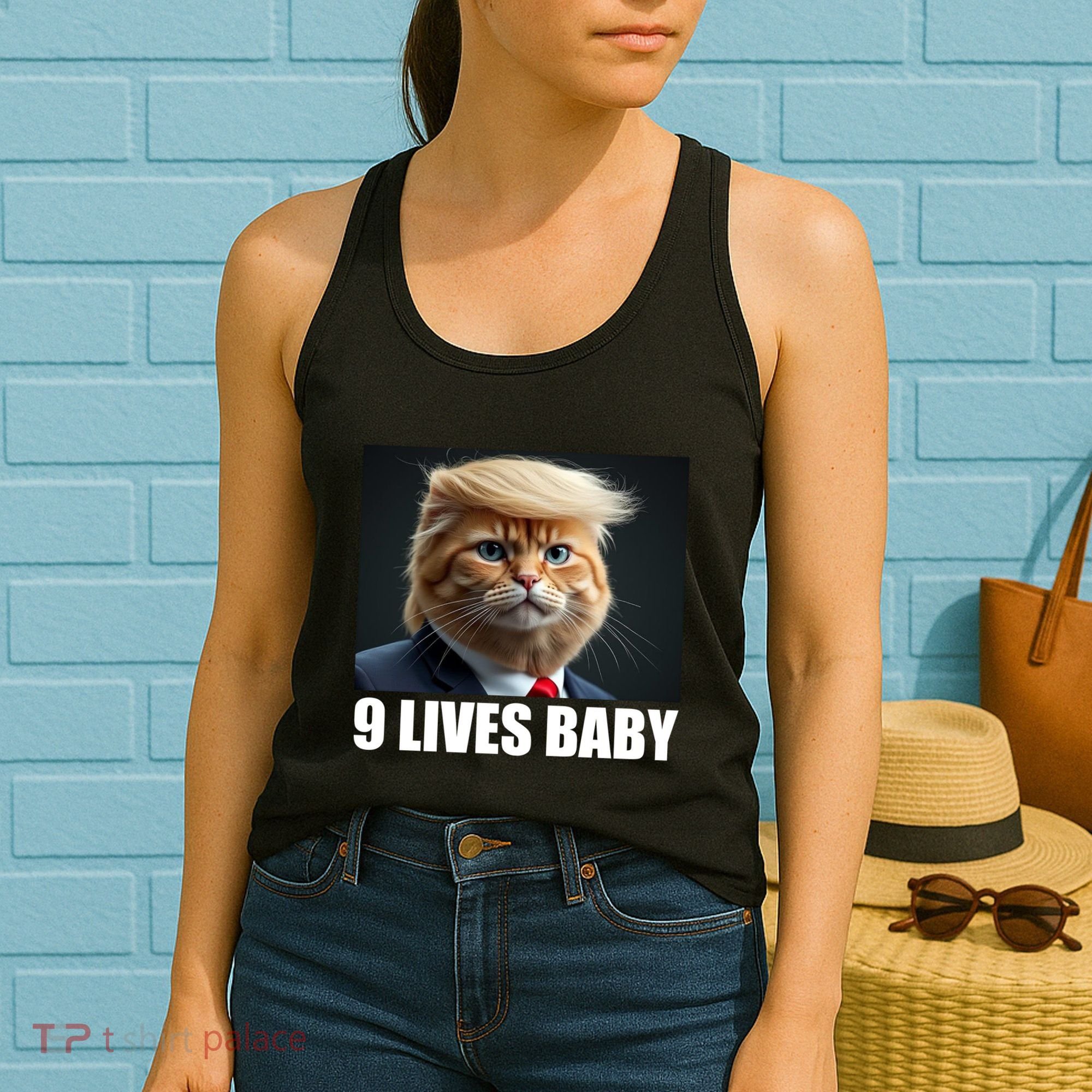 Cat Trump 9 Lives Baby Women's Tank Top