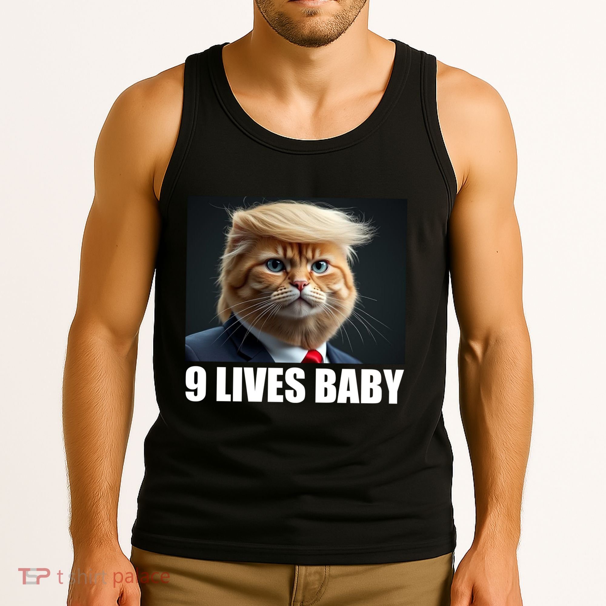 Cat Trump 9 Lives Baby Tank Top