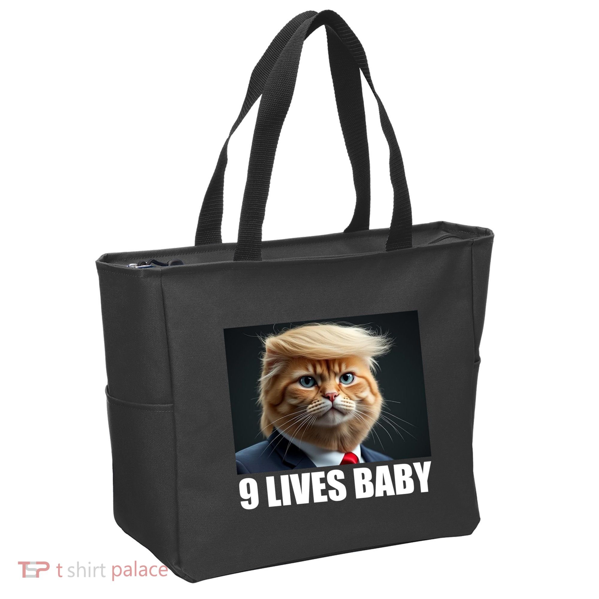 Cat Trump 9 Lives Baby Tote Bag