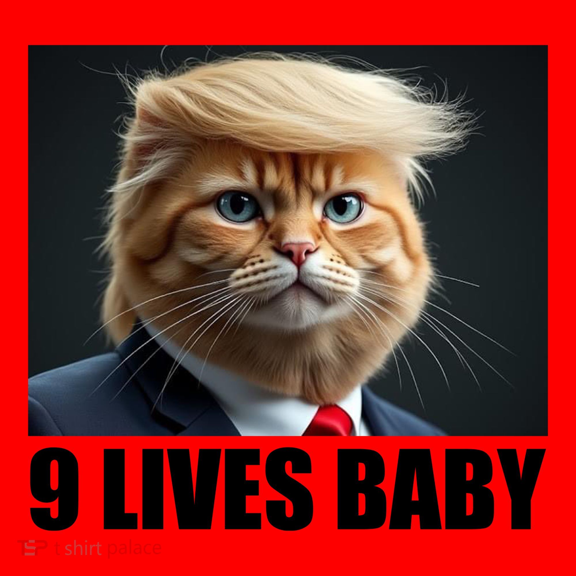 Cat Trump 9 Lives Baby Santa Hat