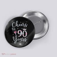 Cheers to 90 Years 1929 90Th Birthday Gift Tee For WoM.e.ns Button thumb 0