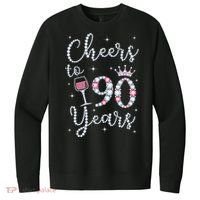 Cheers to 90 Years 1929 90Th Birthday Gift Tee For WoM.e.ns V.I.T. Fleece Crew Sweatshirt thumb 0