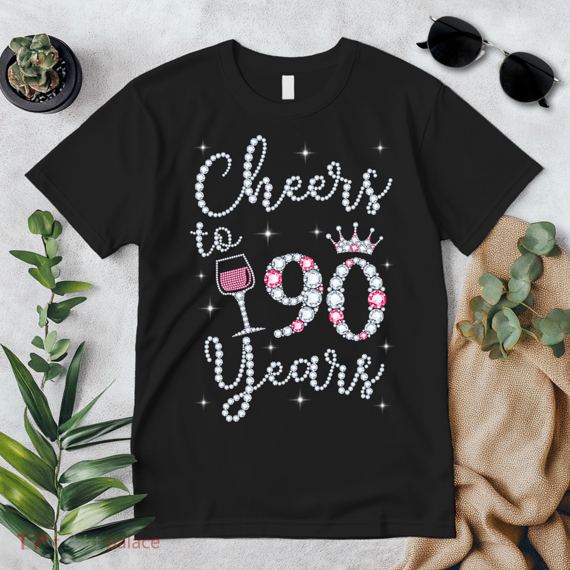 Cheers to 90 Years 1929 90Th Birthday Gift Tee For WoM.e.ns Premium T-Shirt