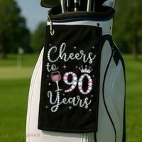 Cheers to 90 Years 1929 90Th Birthday Gift Tee For WoM.e.ns Golf Towel thumb 2