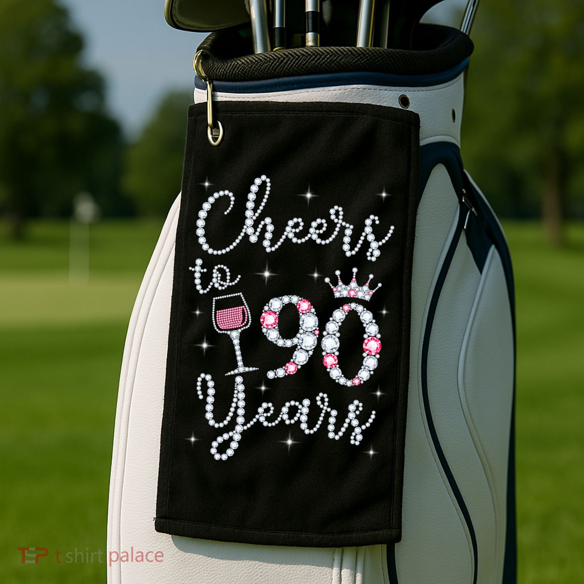 Cheers to 90 Years 1929 90Th Birthday Gift Tee For WoM.e.ns Golf Towel