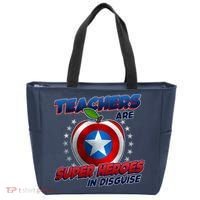 Cool Teachers Are Super Heroes In Disguise Tote Bag thumb 0
