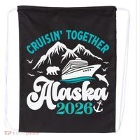 Cruisin Together Alaska 2026 Vacation Drawstring Bag thumb 0