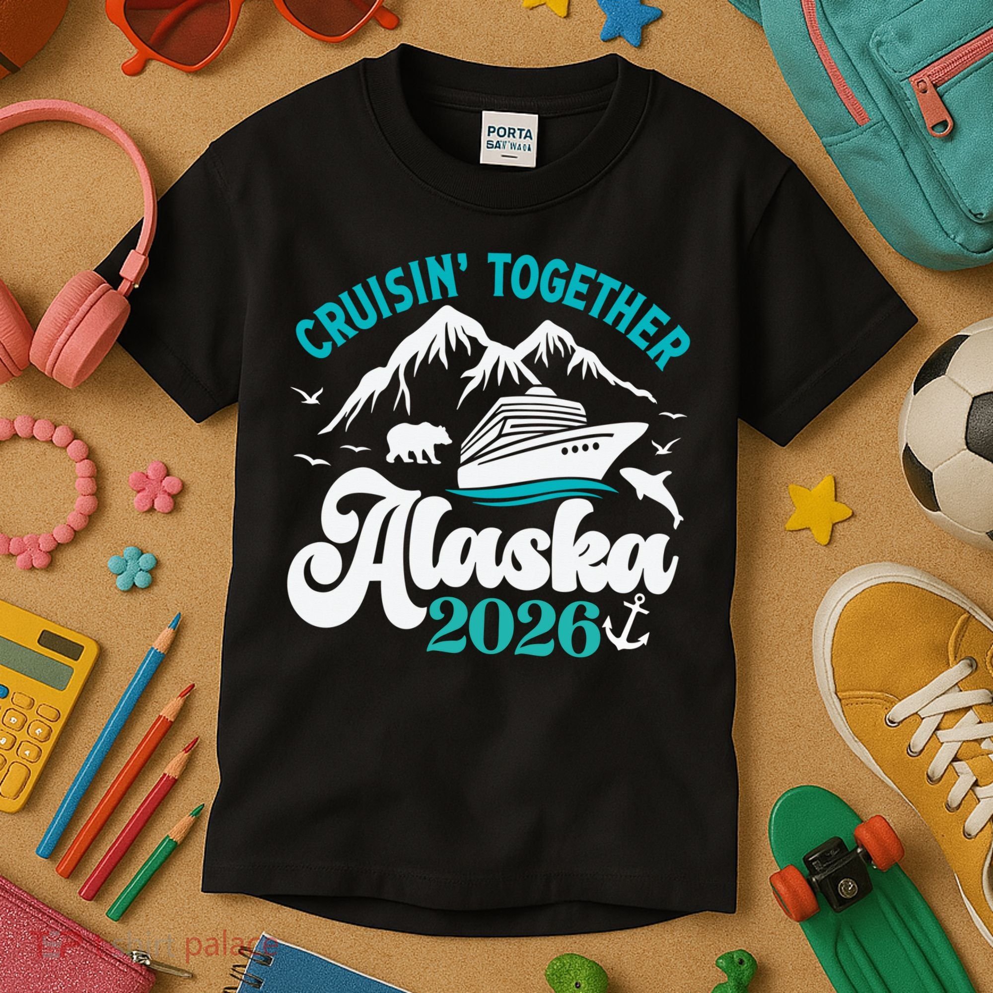 Cruisin Together Alaska 2026 Vacation Kids T-Shirt