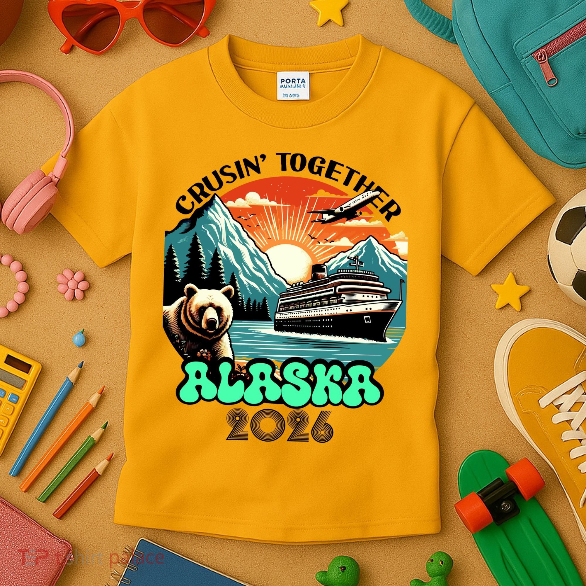 Crusin Together Alaska 2026 Vacation Kids T-Shirt
