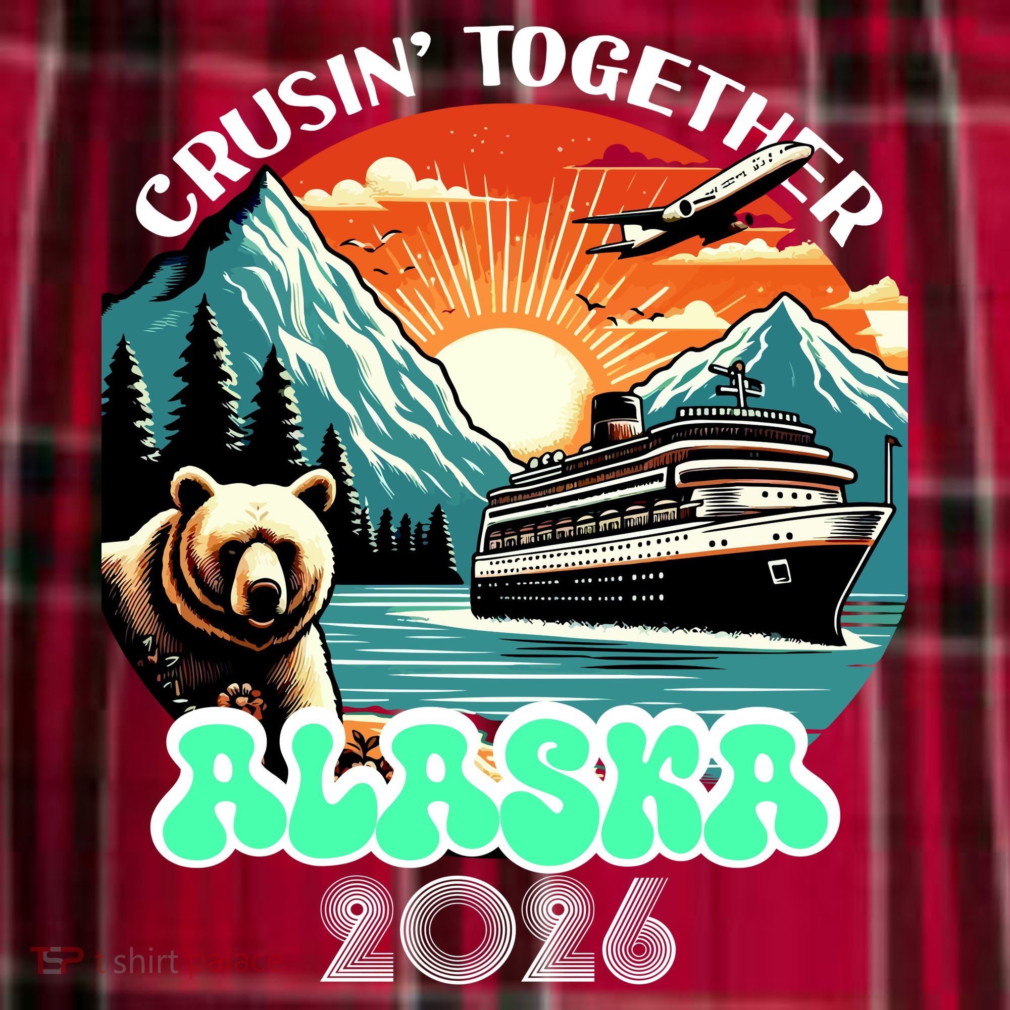 Crusin Together Alaska 2026 Vacation Men's Flannel Plaid Pajama Pants