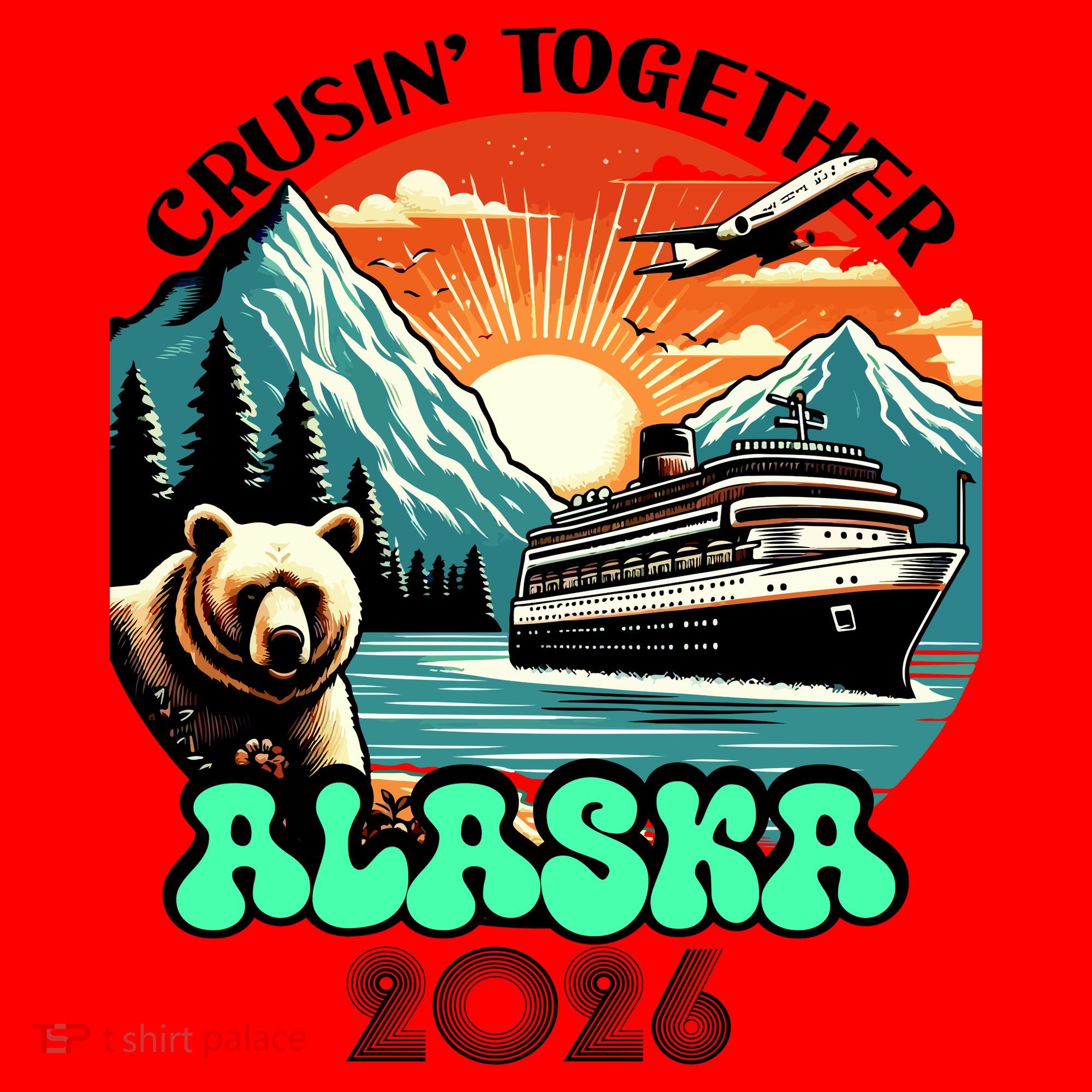 Crusin Together Alaska 2026 Vacation Santa Hat