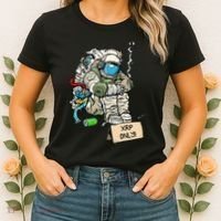 Cryptocurrency Talk - Astronaut Hodler Begging For XRP Women's T-Shirt thumb 2