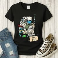 Cryptocurrency Talk - Astronaut Hodler Begging For XRP Women's T-Shirt thumb 3