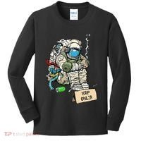 Cryptocurrency Talk - Astronaut Hodler Begging For XRP Kids Long Sleeve Shirt thumb 0