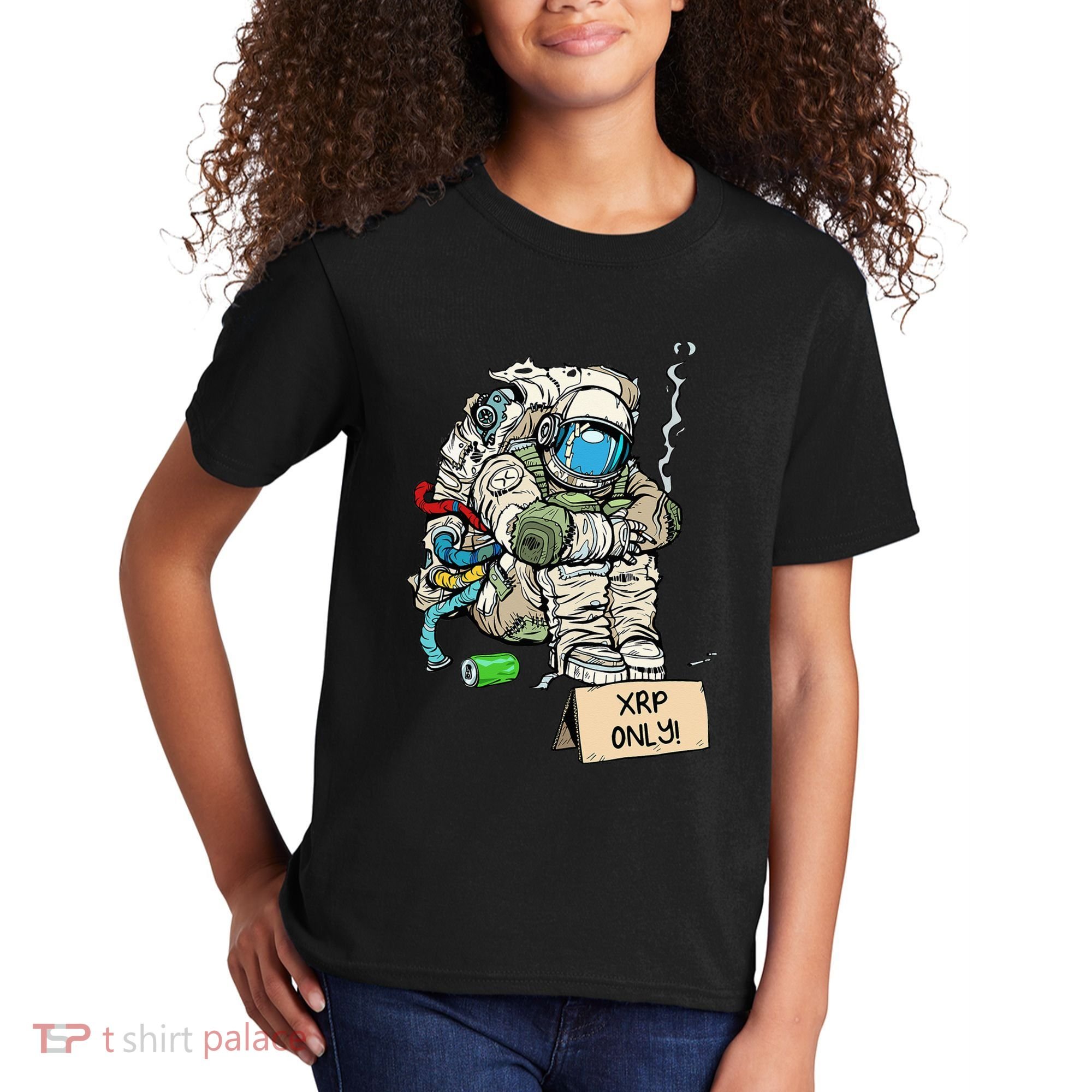 Cryptocurrency Talk - Astronaut Hodler Begging For XRP Kids T-Shirt