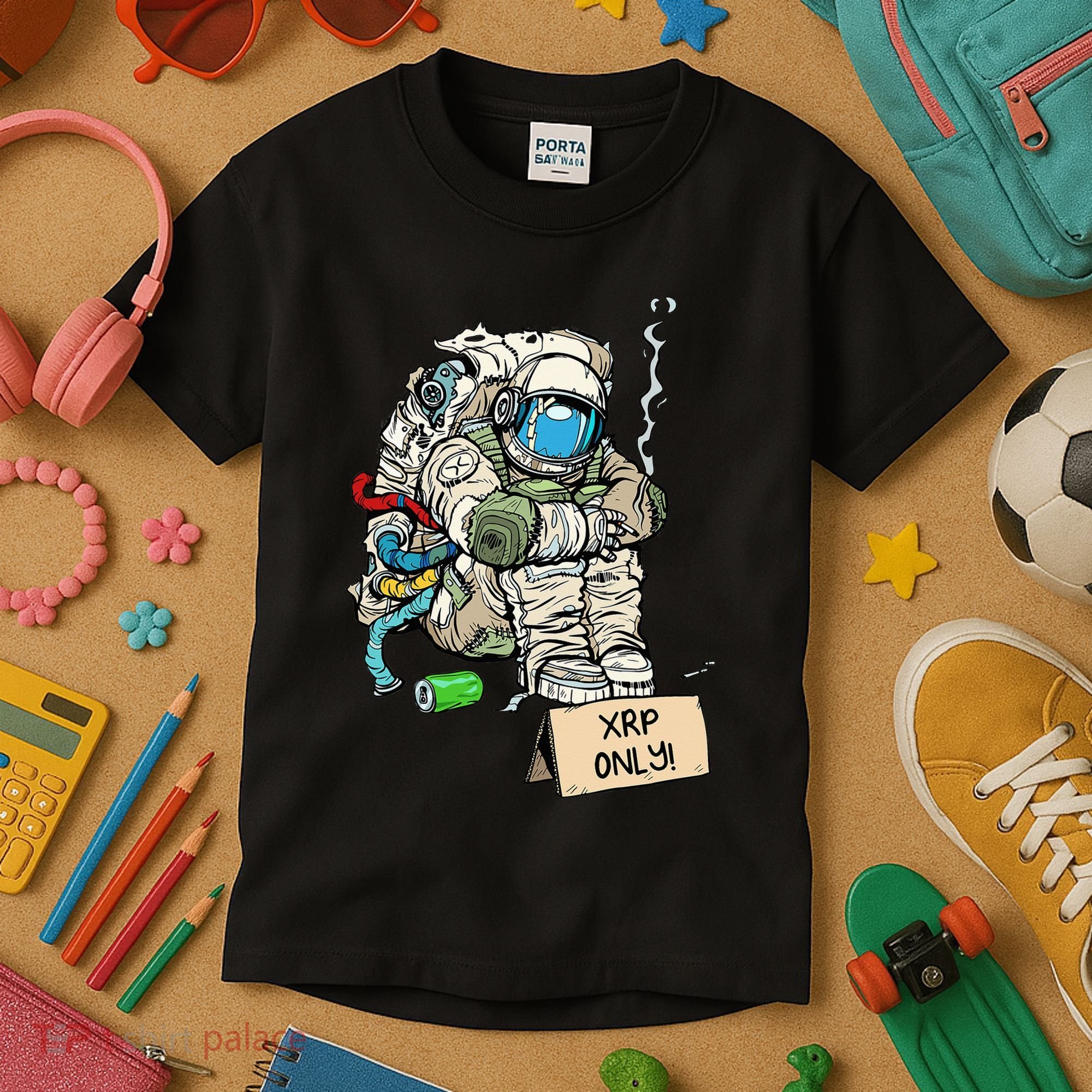 Cryptocurrency Talk - Astronaut Hodler Begging For XRP Kids T-Shirt