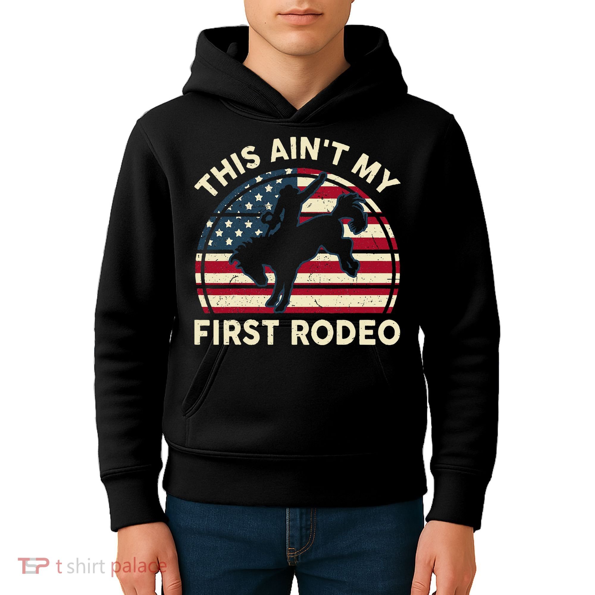 Cowboy This Aint My First Rodeo Wo Horse Riding Kids Hoodie