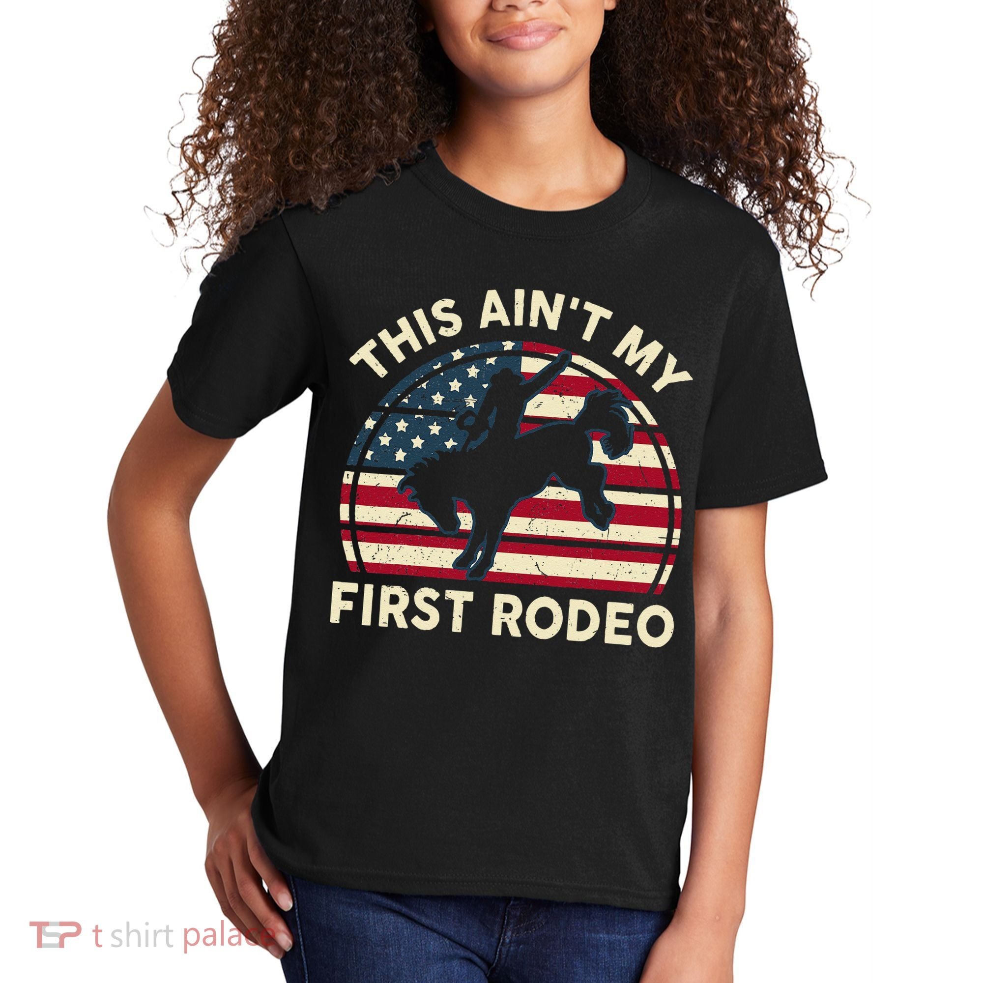 Cowboy This Aint My First Rodeo Wo Horse Riding Kids T-Shirt
