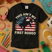 Cowboy This Aint My First Rodeo Wo Horse Riding Kids T-Shirt thumb 3
