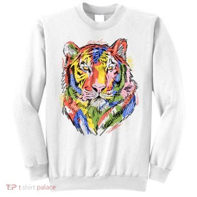 Colorful Tiger Animal Art Sweatshirt